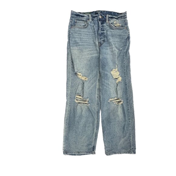 Wild Fable Distressed Highest Rise Straight Button Fly Women's size 10 Blue Jean - Picture 1 of 5